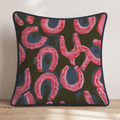 Hot Pink Horseshoes Throw Pillow - Hillcroft Home