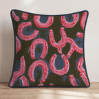 Hot Pink Horseshoes Throw Pillow - Hillcroft Home