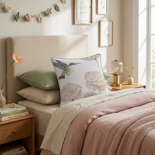 Hummingbird Floral Throw Pillow - Hillcroft Home