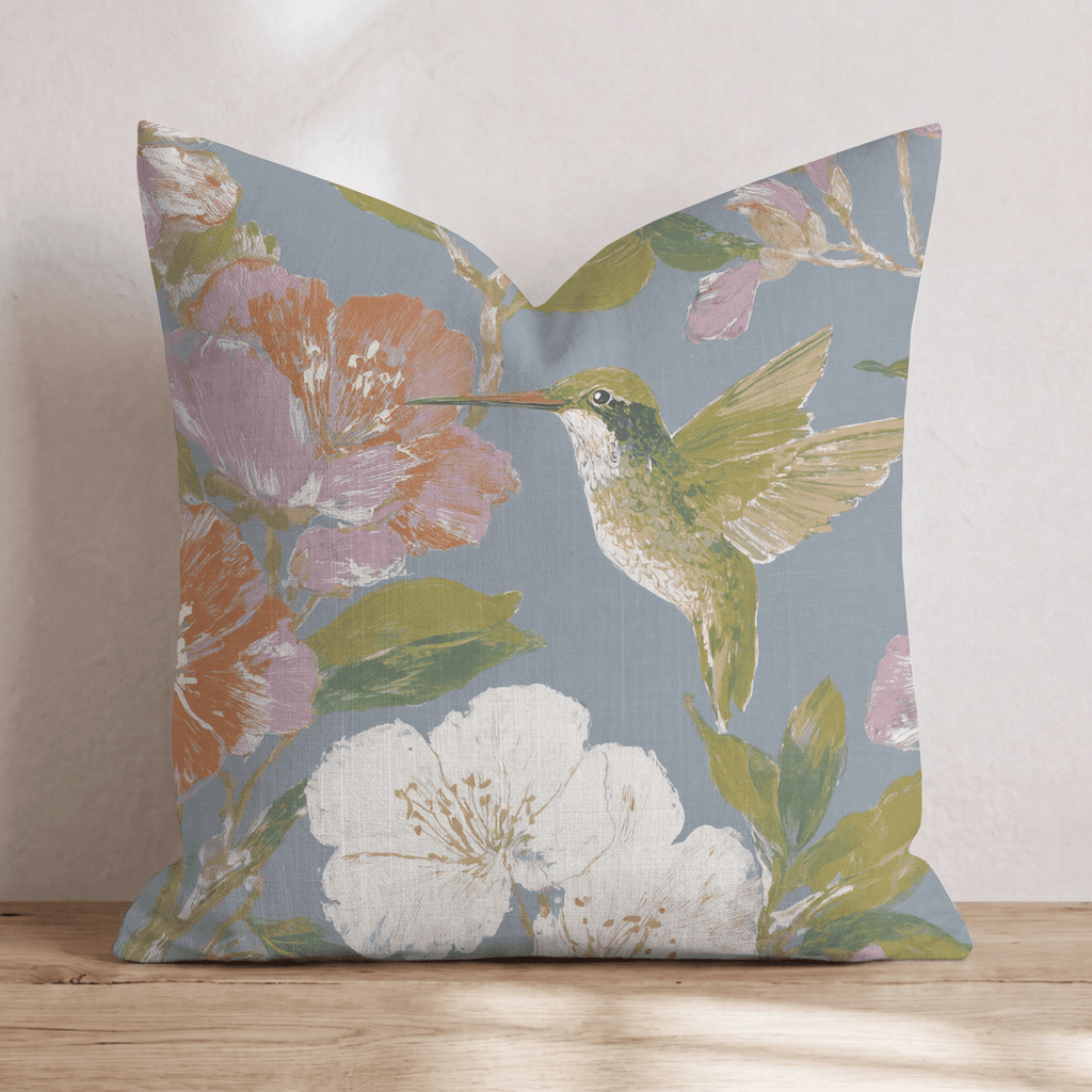 Hummingbird Gardens Throw Pillow - Hillcroft Home