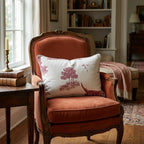 Hunting Dog Toile Red Throw Pillow - Hillcroft Home