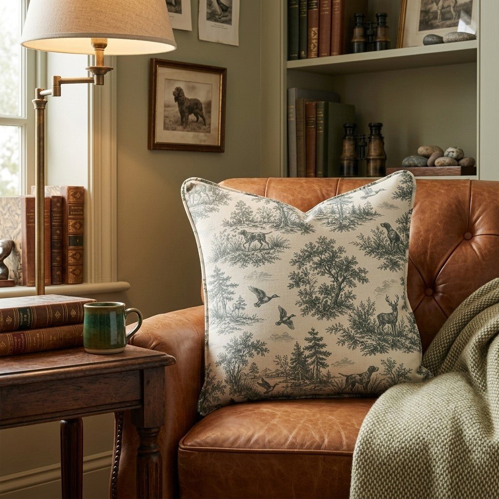 Hunting Toile Throw Pillow - Hillcroft Home