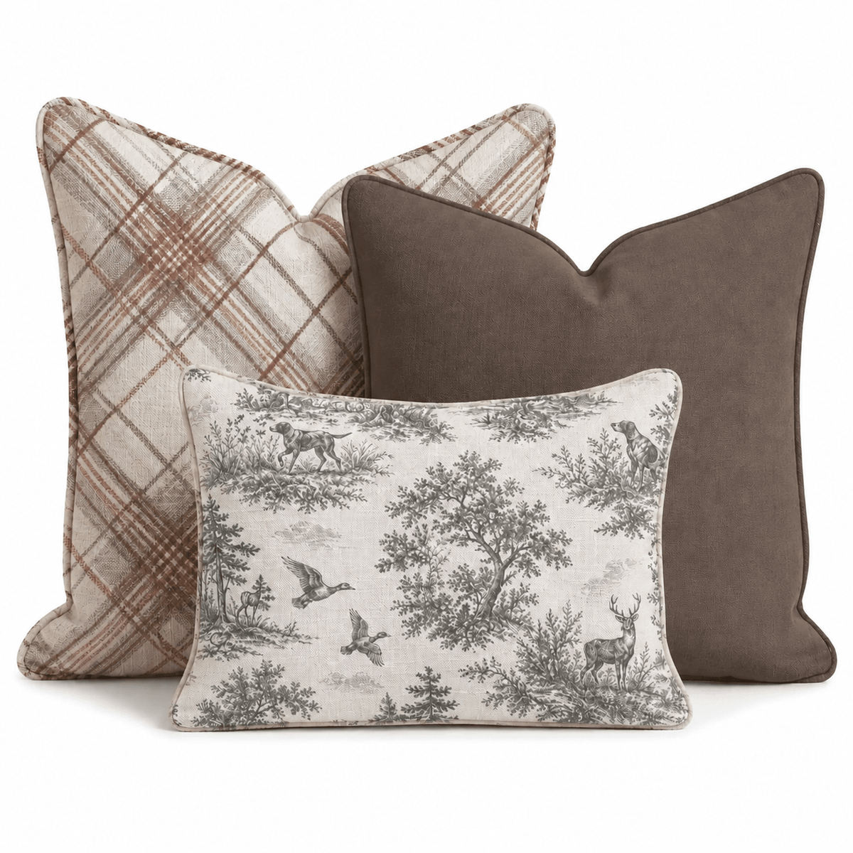 Hunting Toile Trio Throw Pillow Bundle throw pillow - Hillcroft Home