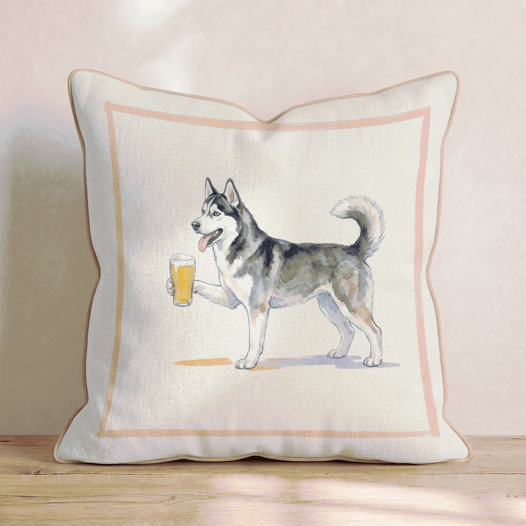 Husky Lager Throw Pillow - Hillcroft Home