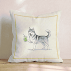 Husky Matcha Throw Pillow - Hillcroft Home