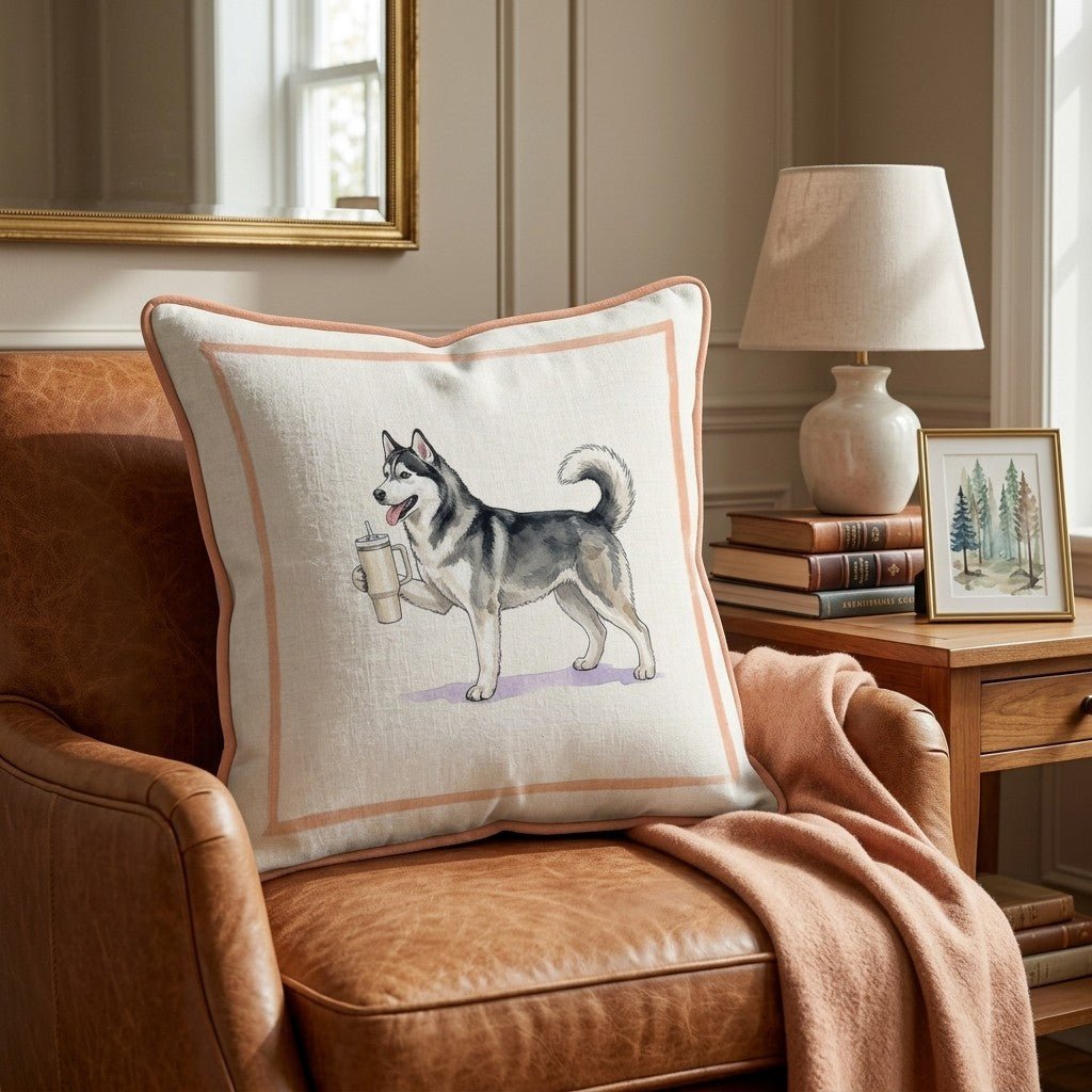 Husky Tumbler Throw Pillow - Hillcroft Home