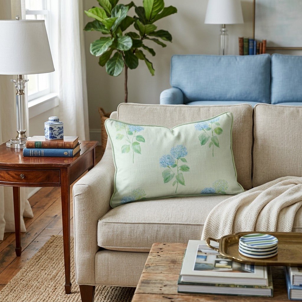 Hydrangea Bouquets Throw Pillow - Hillcroft Home