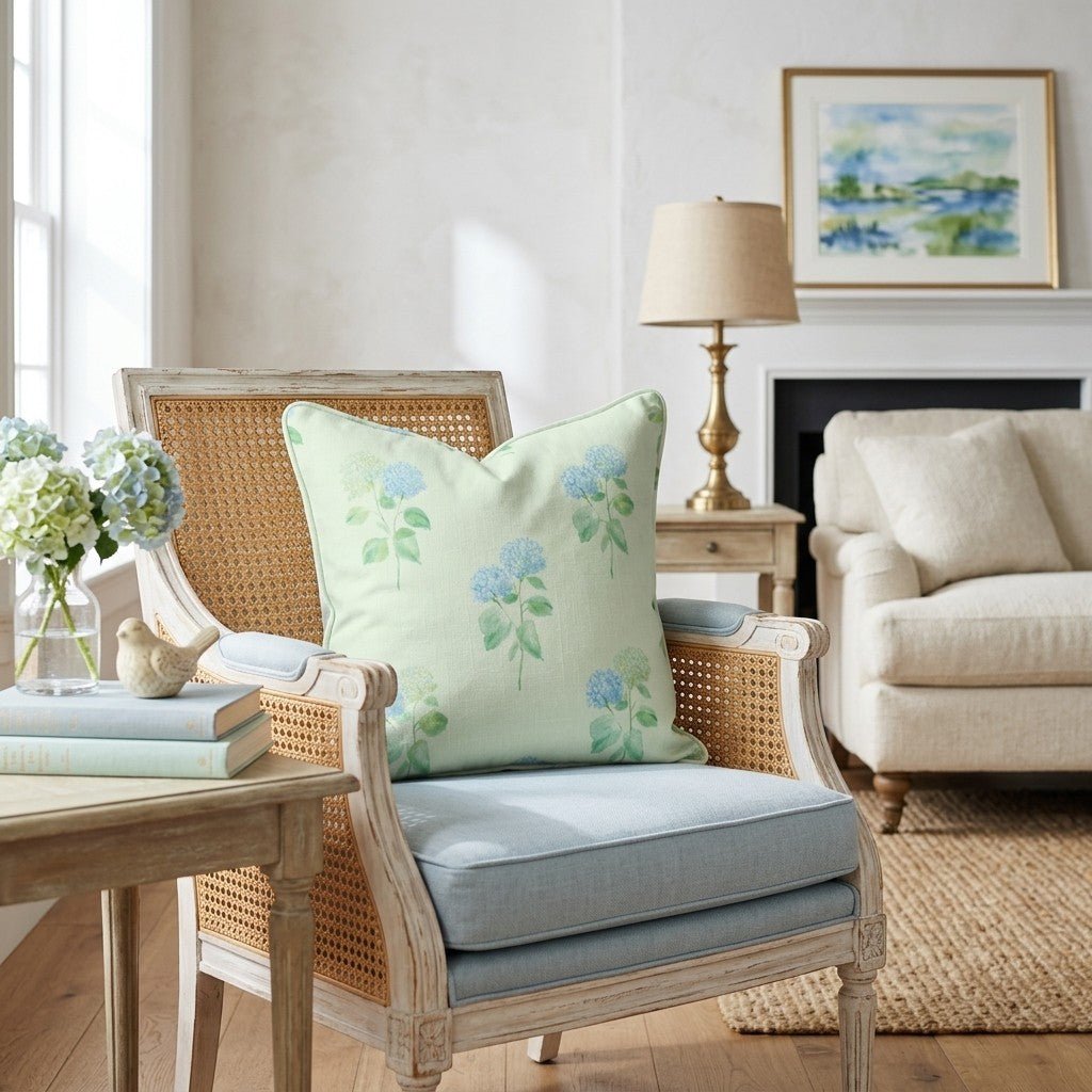 Hydrangea Bouquets Throw Pillow - Hillcroft Home