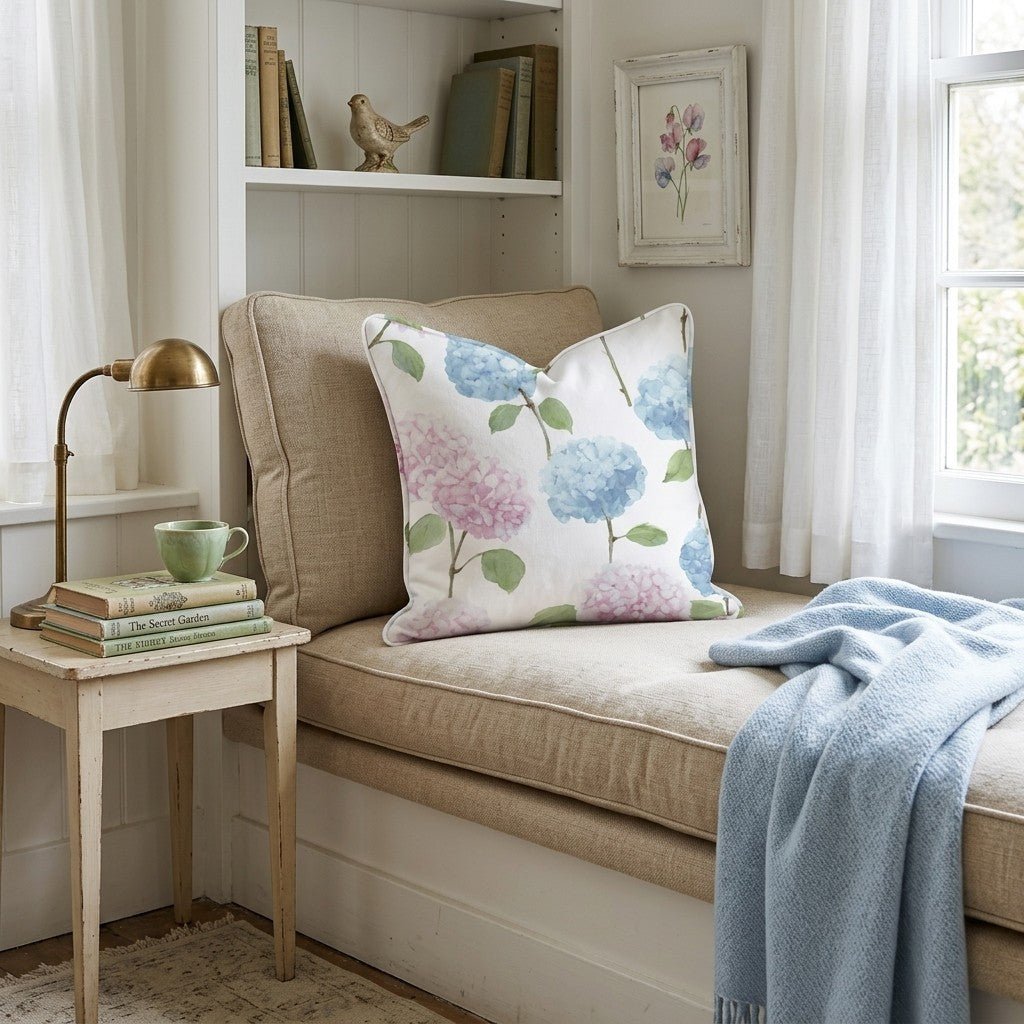Hydrangea Haze Throw Pillow - Hillcroft Home