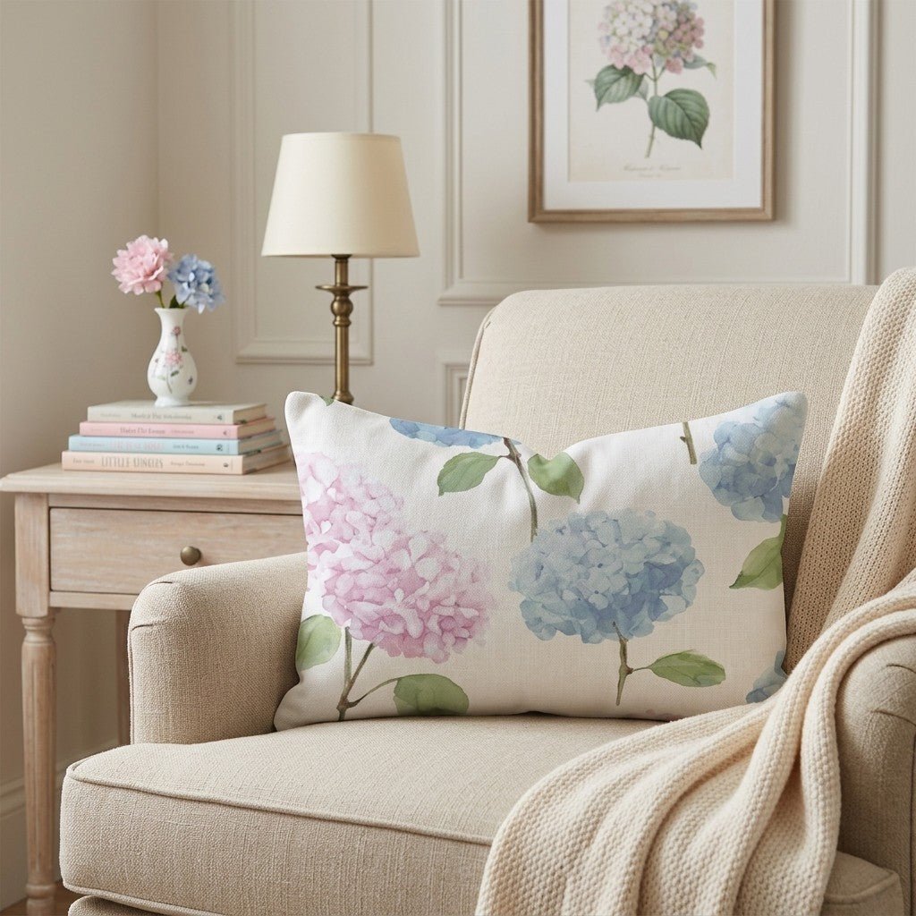 Hydrangea Haze Throw Pillow - Hillcroft Home