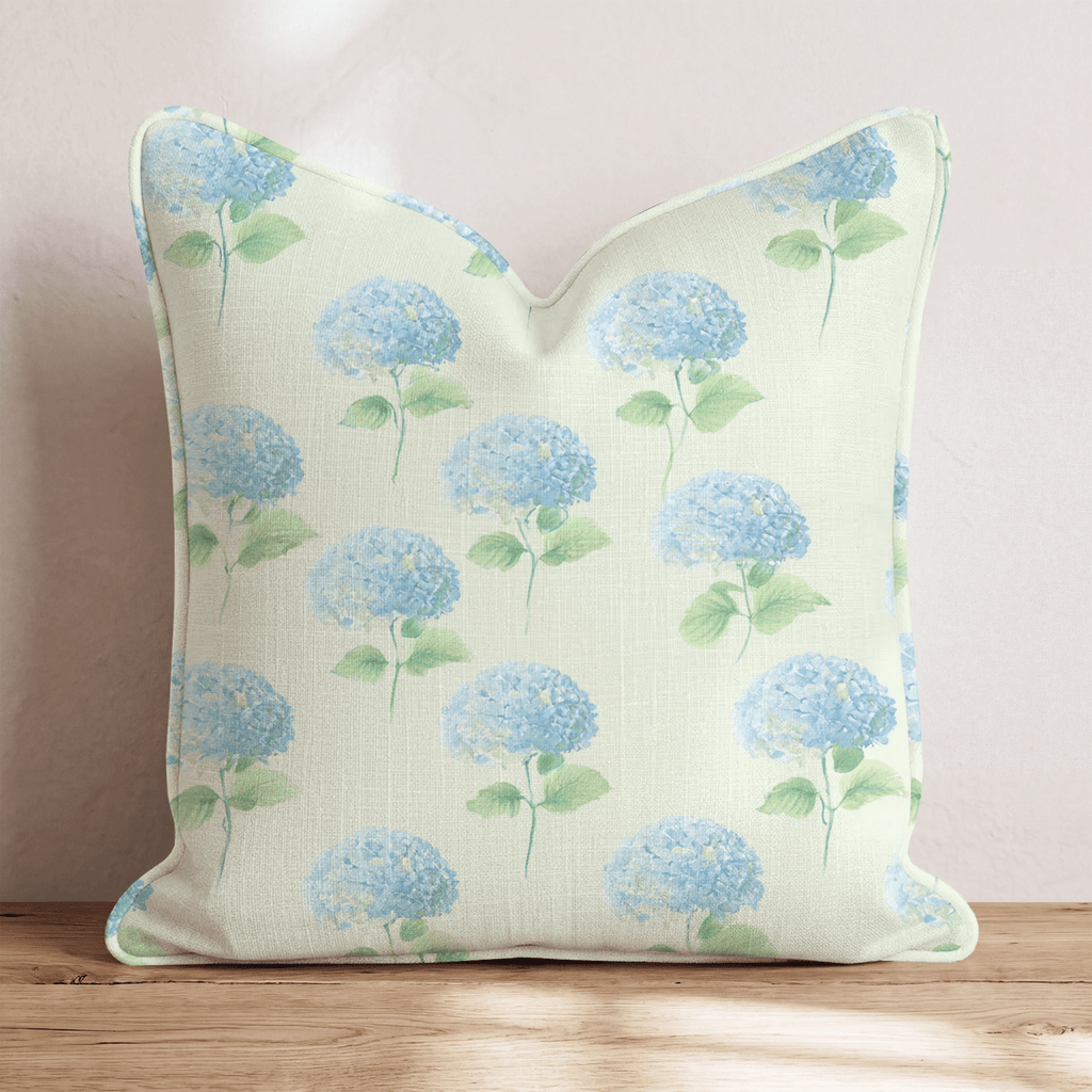 Hydrangea Mint Throw Pillow - Hillcroft Home