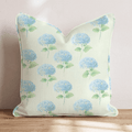 Hydrangea Mint Throw Pillow - Hillcroft Home