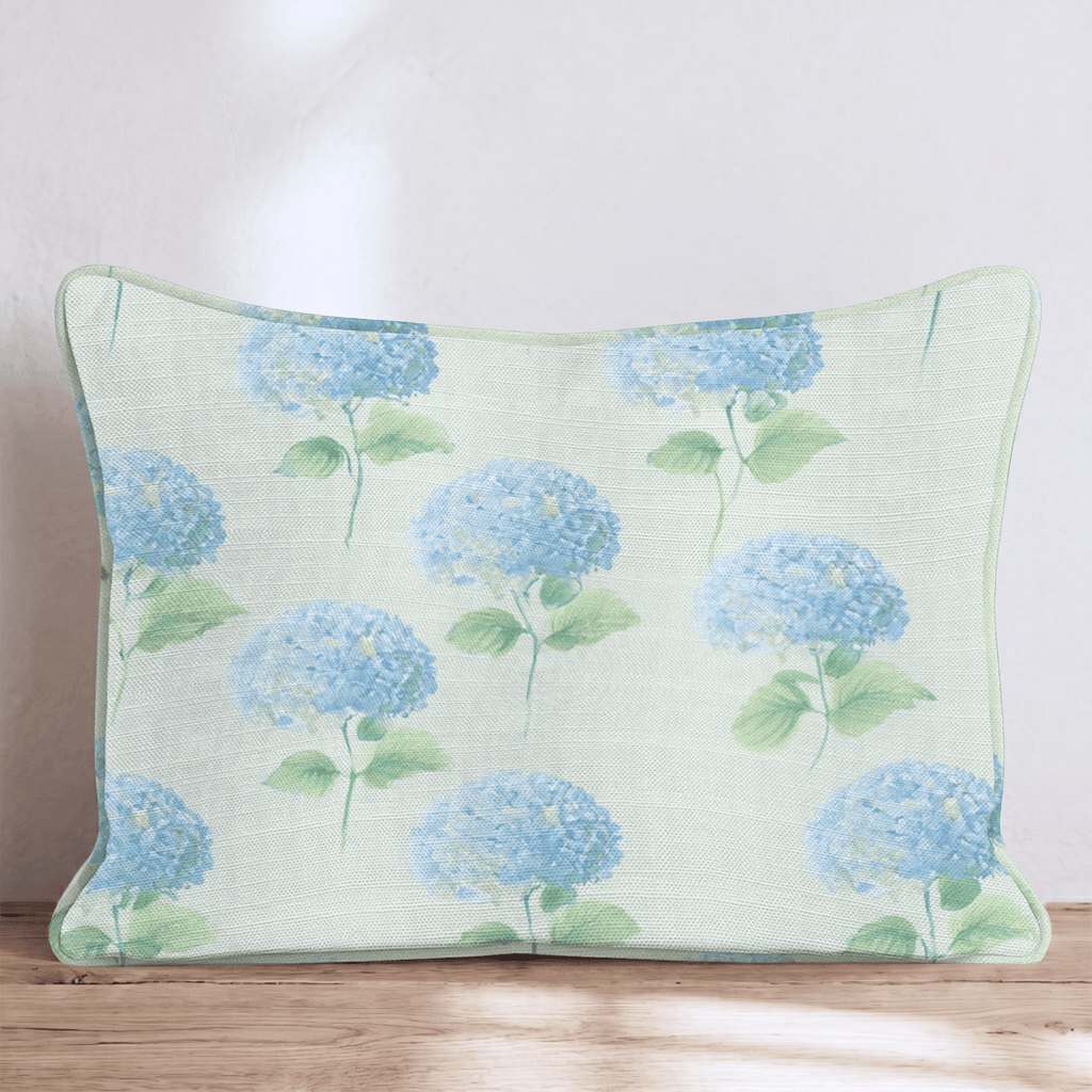 Hydrangea Mint Throw Pillow - Hillcroft Home