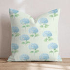 Hydrangea Mint Throw Pillow - Hillcroft Home