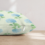 Hydrangea Mint Throw Pillow - Hillcroft Home