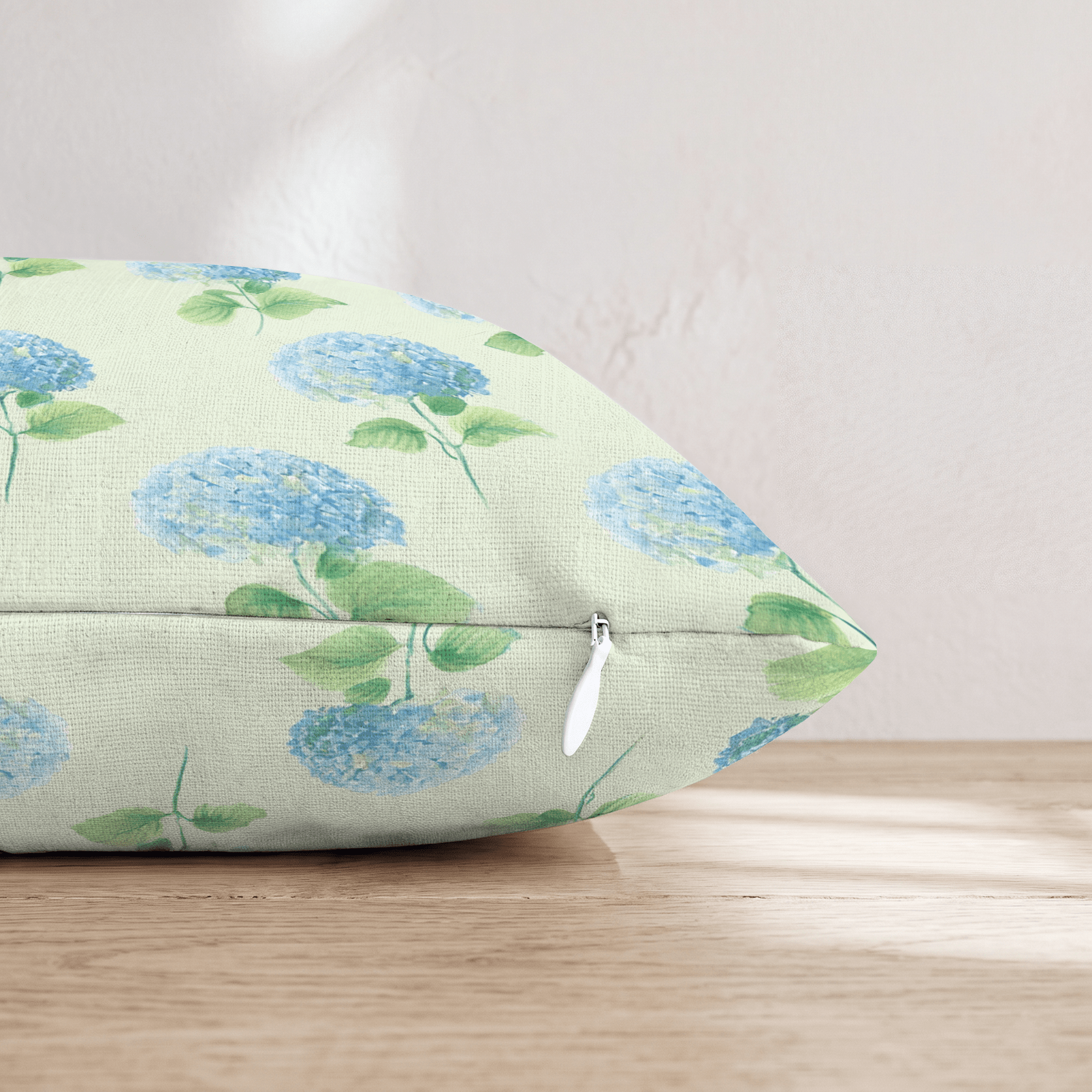 Hydrangea Mint Throw Pillow - Hillcroft Home