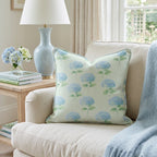 Hydrangea Mint Throw Pillow - Hillcroft Home