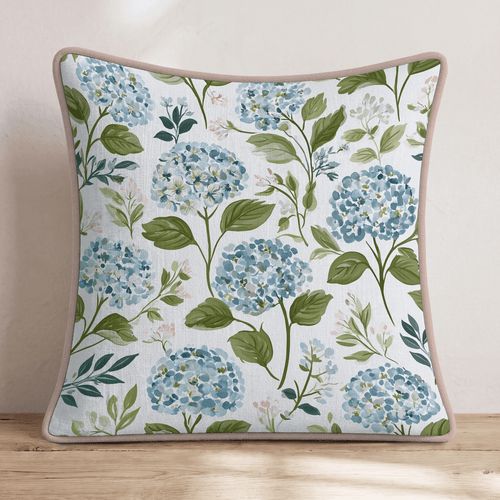 Hydrangea Summer Throw Pillow - Hillcroft Home