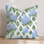 Hydrangea Trellis Throw Pillow - Hillcroft Home