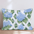 Hydrangea Trellis Throw Pillow - Hillcroft Home