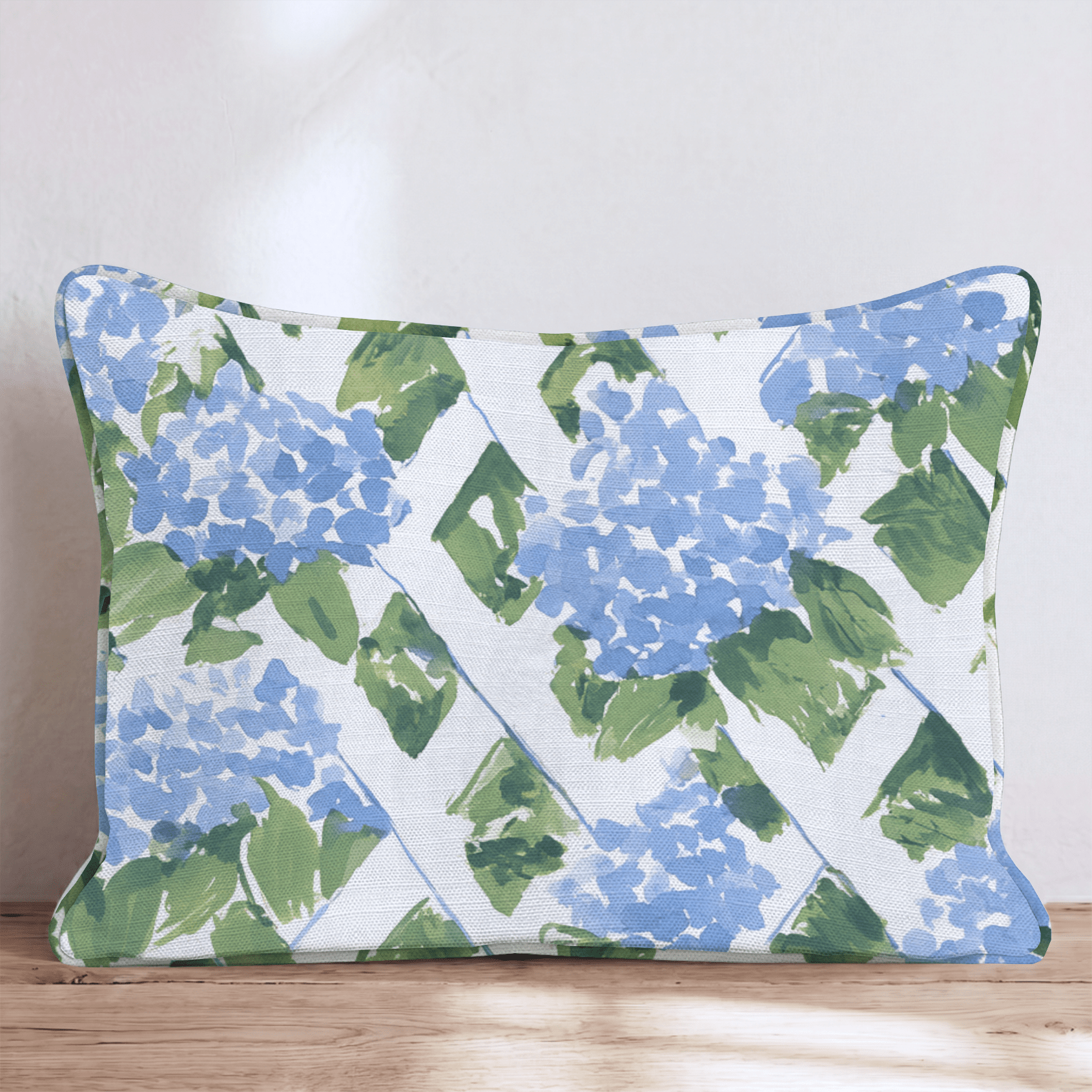 Hydrangea Trellis Throw Pillow - Hillcroft Home