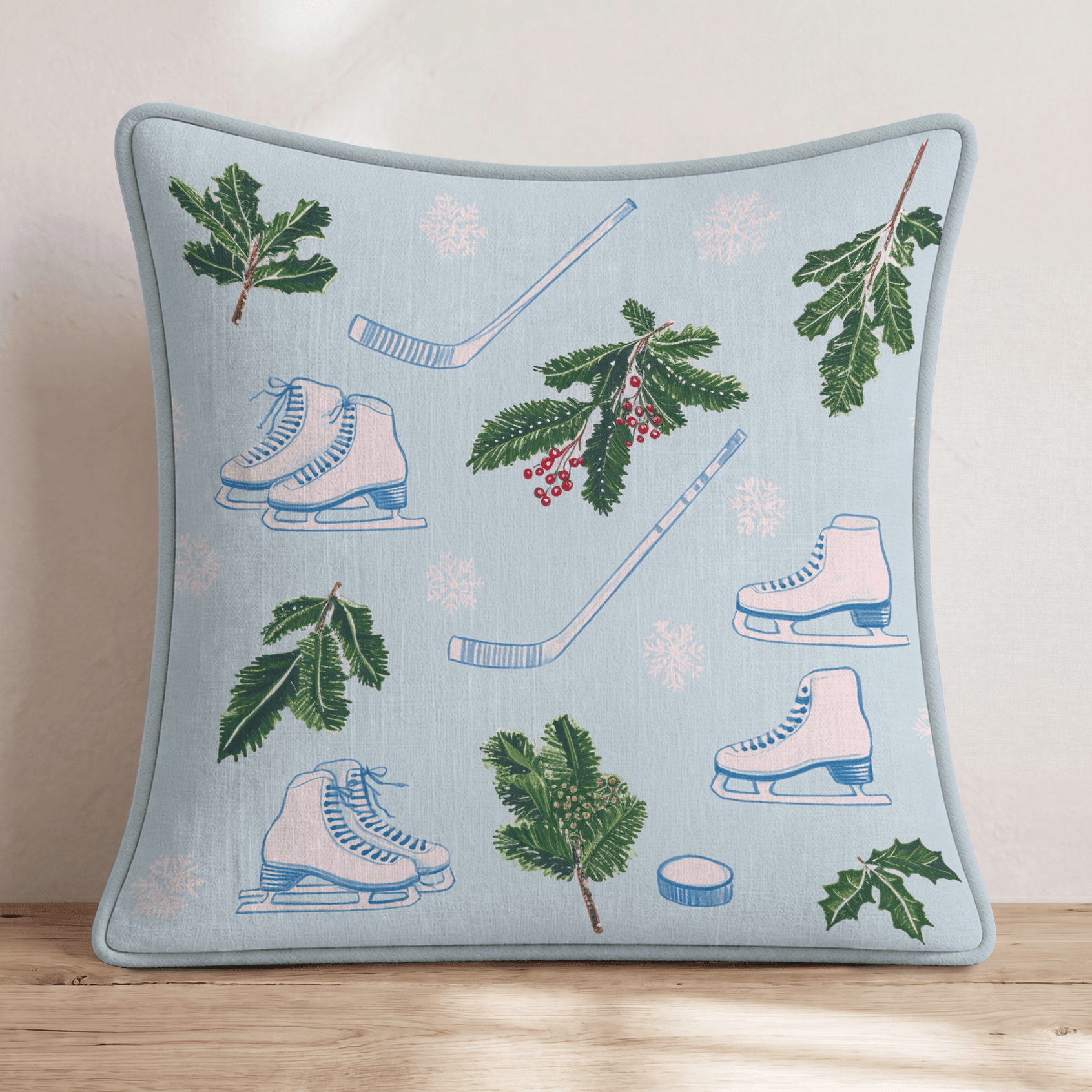 Ice Hockey Melody Throw Pillow - Hillcroft Home