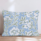 Iced Blue Meadow Throw Pillow throw pillow - Hillcroft Home