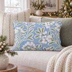 Iced Blue Meadow Throw Pillow throw pillow - Hillcroft Home