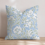 Iced Blue Meadow Throw Pillow throw pillow - Hillcroft Home