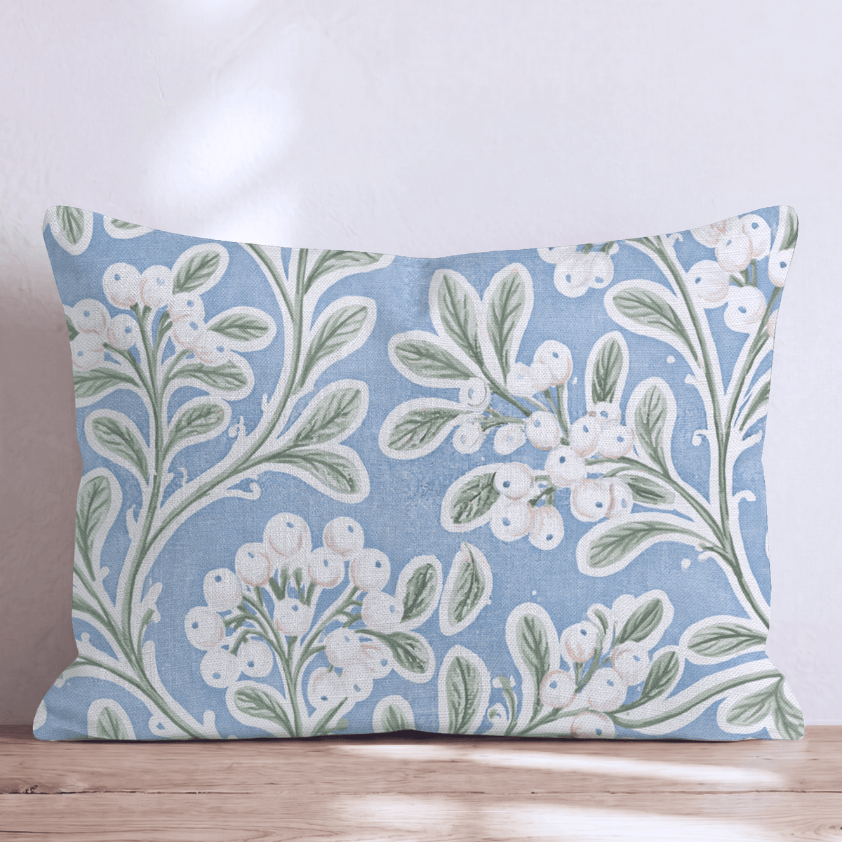 Iced Blue Meadow Throw Pillow throw pillow - Hillcroft Home
