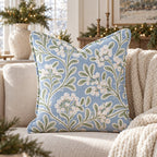 Iced Blue Meadow Throw Pillow throw pillow - Hillcroft Home