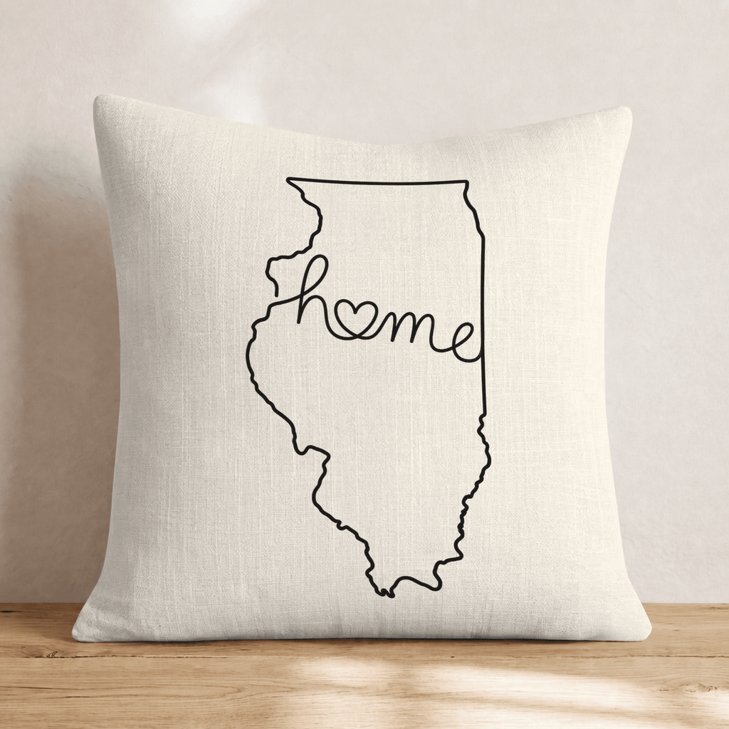 Illinois Home Throw Pillow - Hillcroft Home