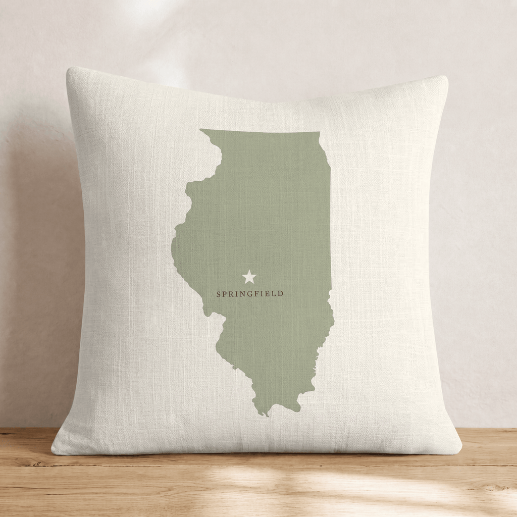 Illinois State Capital Throw Pillow - Hillcroft Home