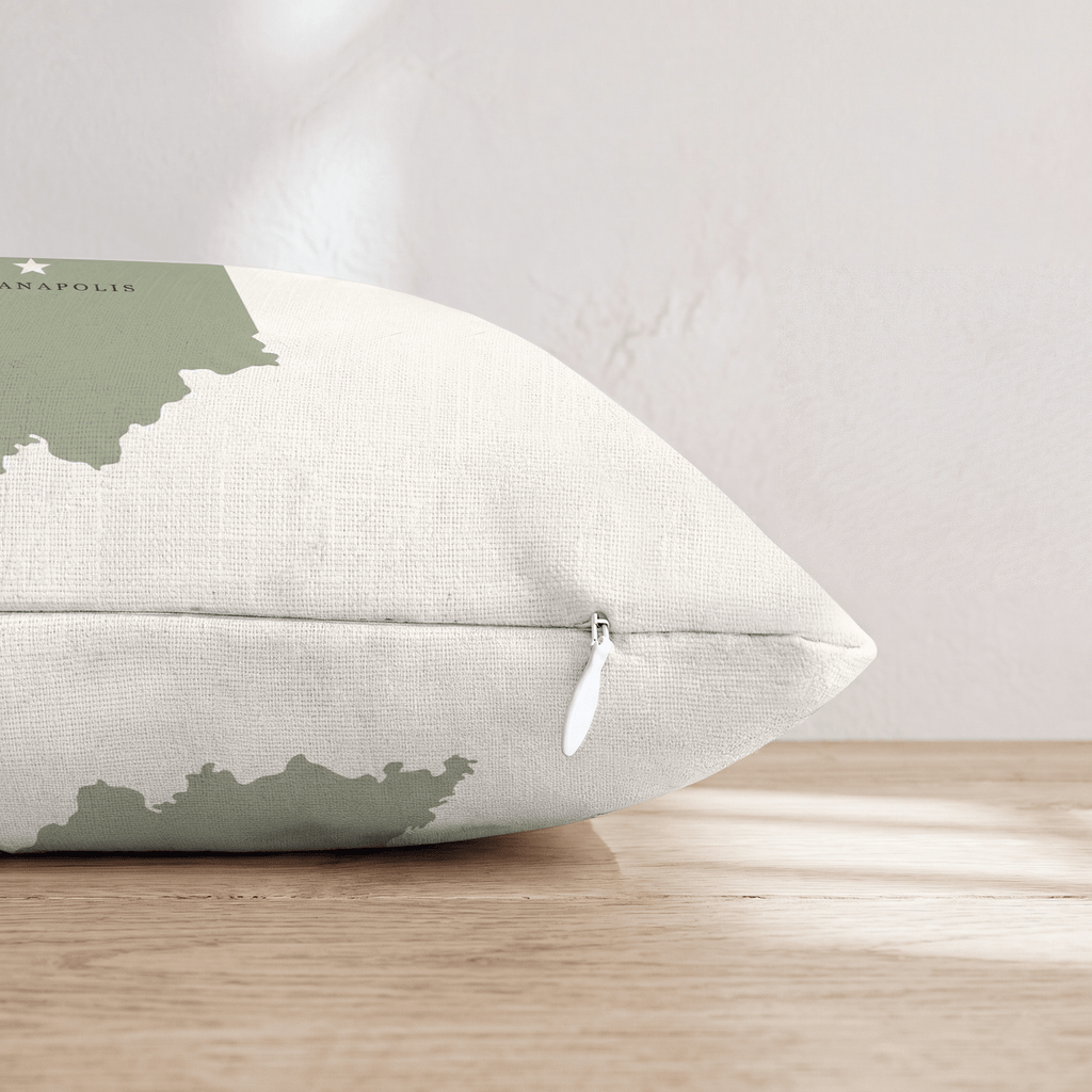 IndianaState Capital Throw Pillow - Hillcroft Home