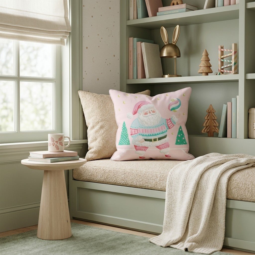 Indoor Volleyball Santa Throw Pillow - Hillcroft Home