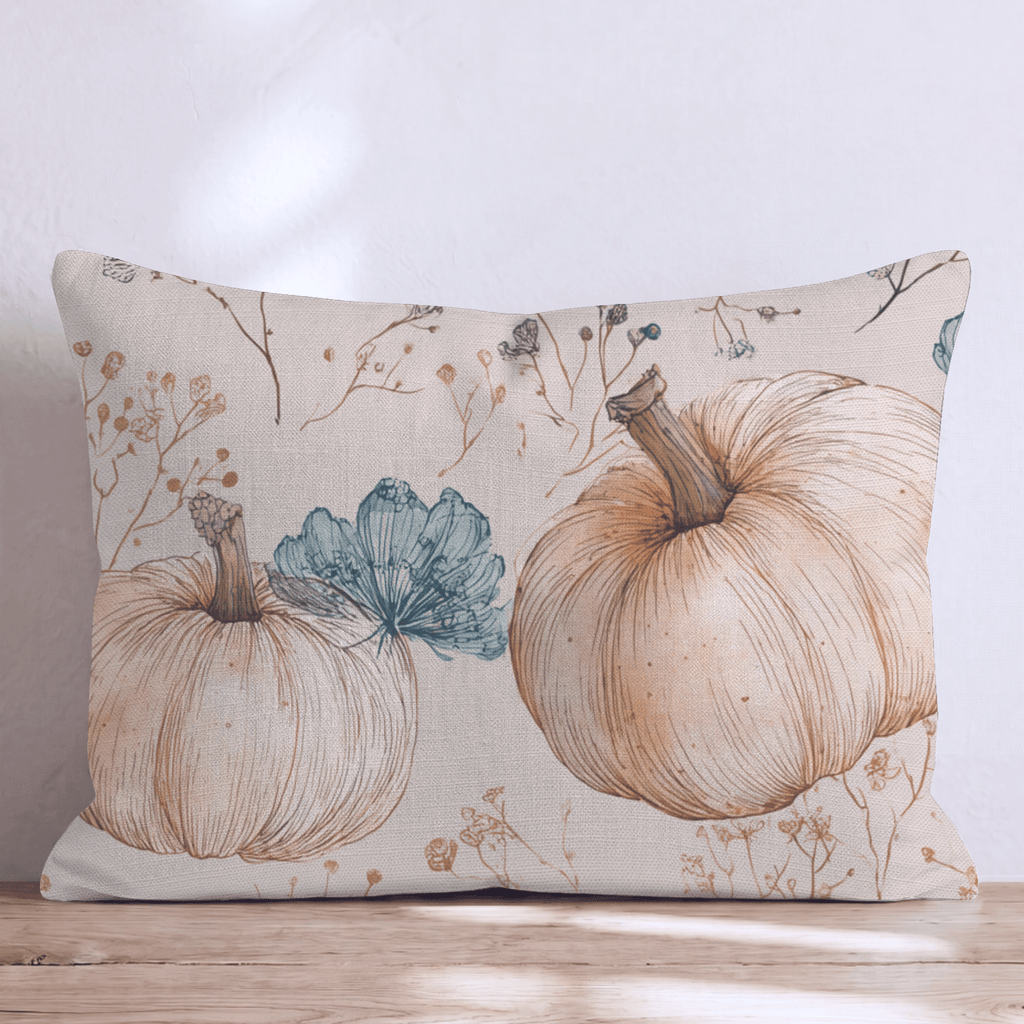 Ink-Line Pumpkins Throw Pillow - Hillcroft Home