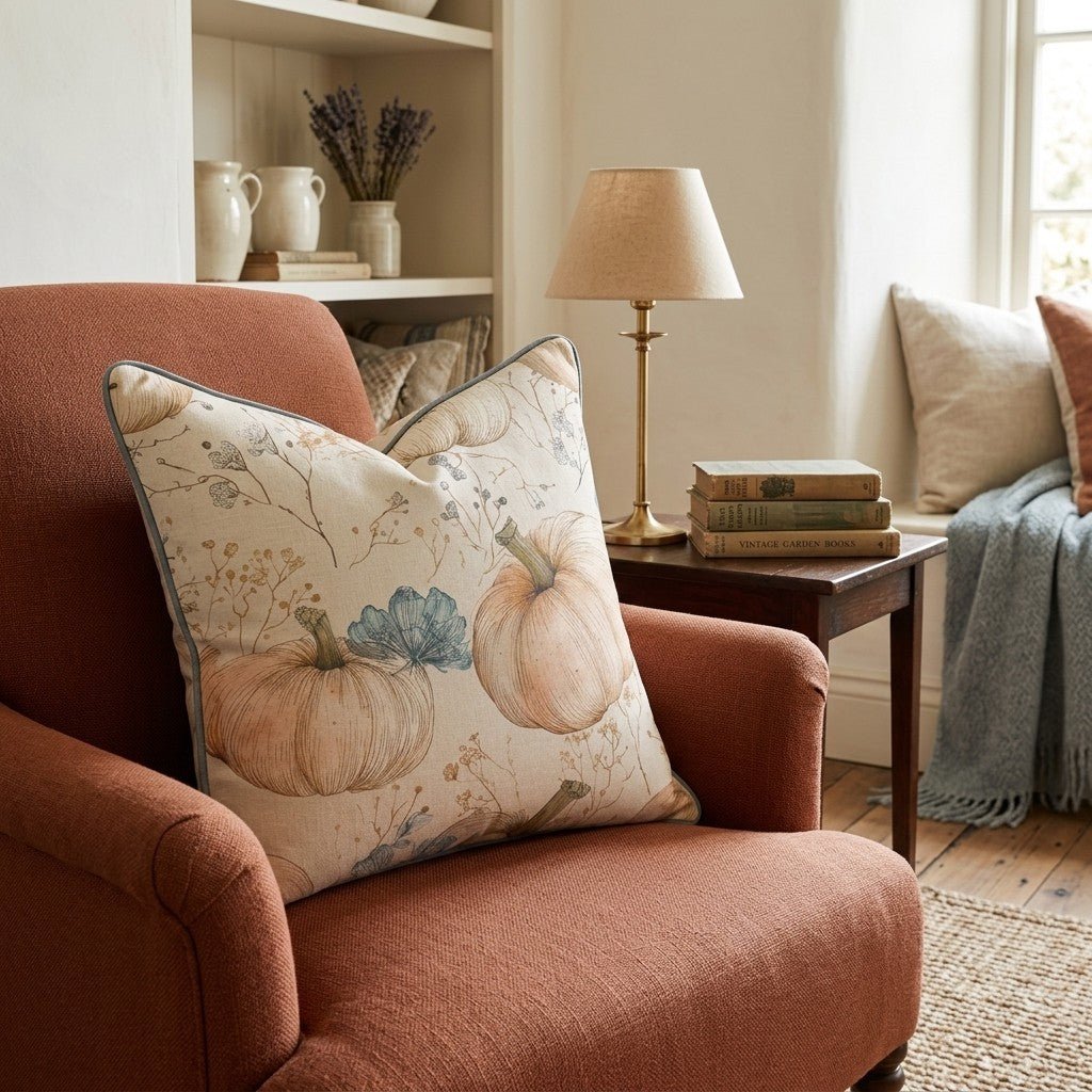 Ink-Line Pumpkins Throw Pillow - Hillcroft Home
