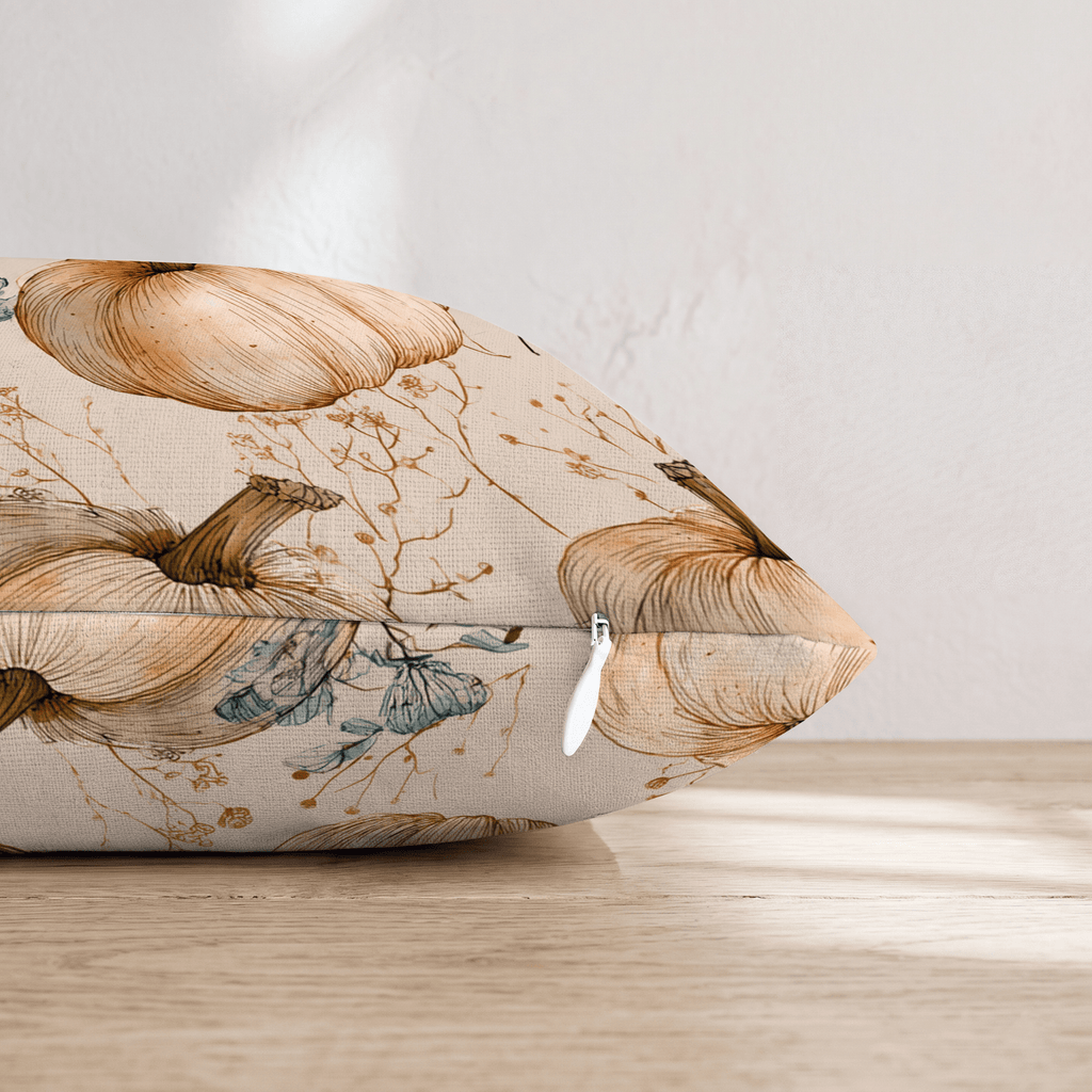 Ink-Line Pumpkins Throw Pillow - Hillcroft Home
