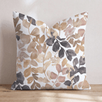 Ink-Washed Leaves Throw Pillow - Hillcroft Home