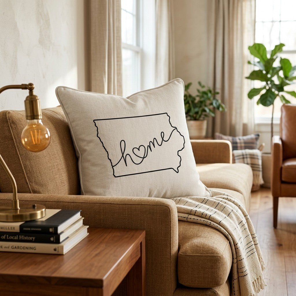 Iowa Home Throw Pillow - Hillcroft Home