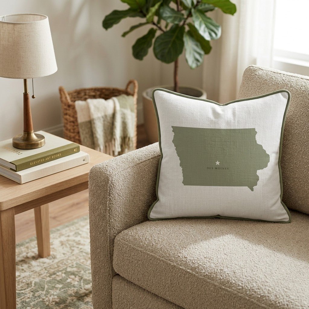 Iowa State Capital Throw Pillow - Hillcroft Home