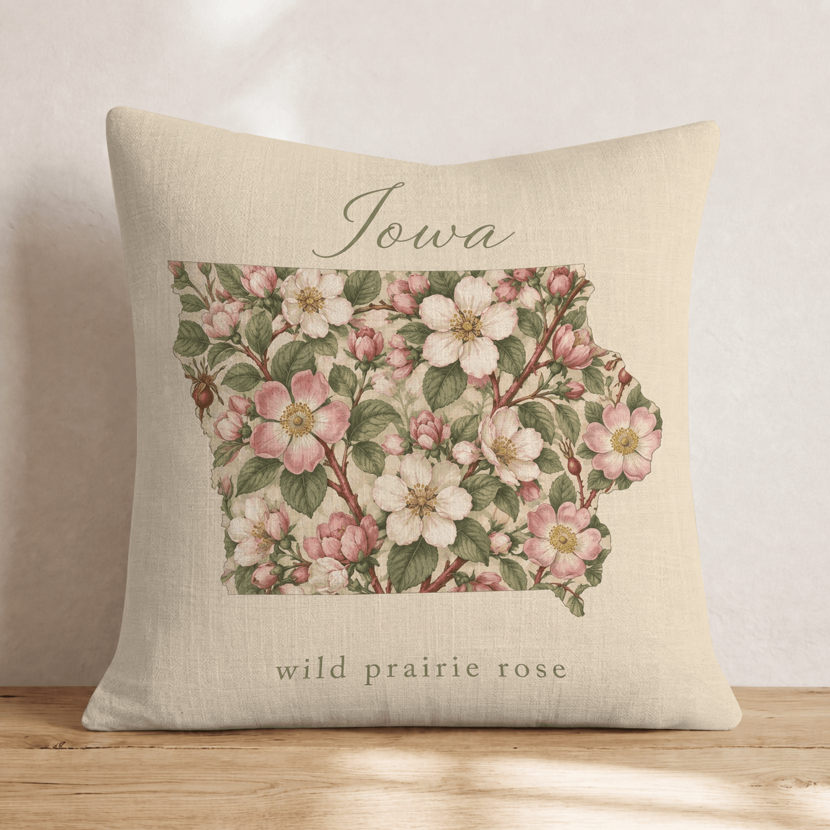 Iowa State Flower Throw Pillow - Hillcroft Home