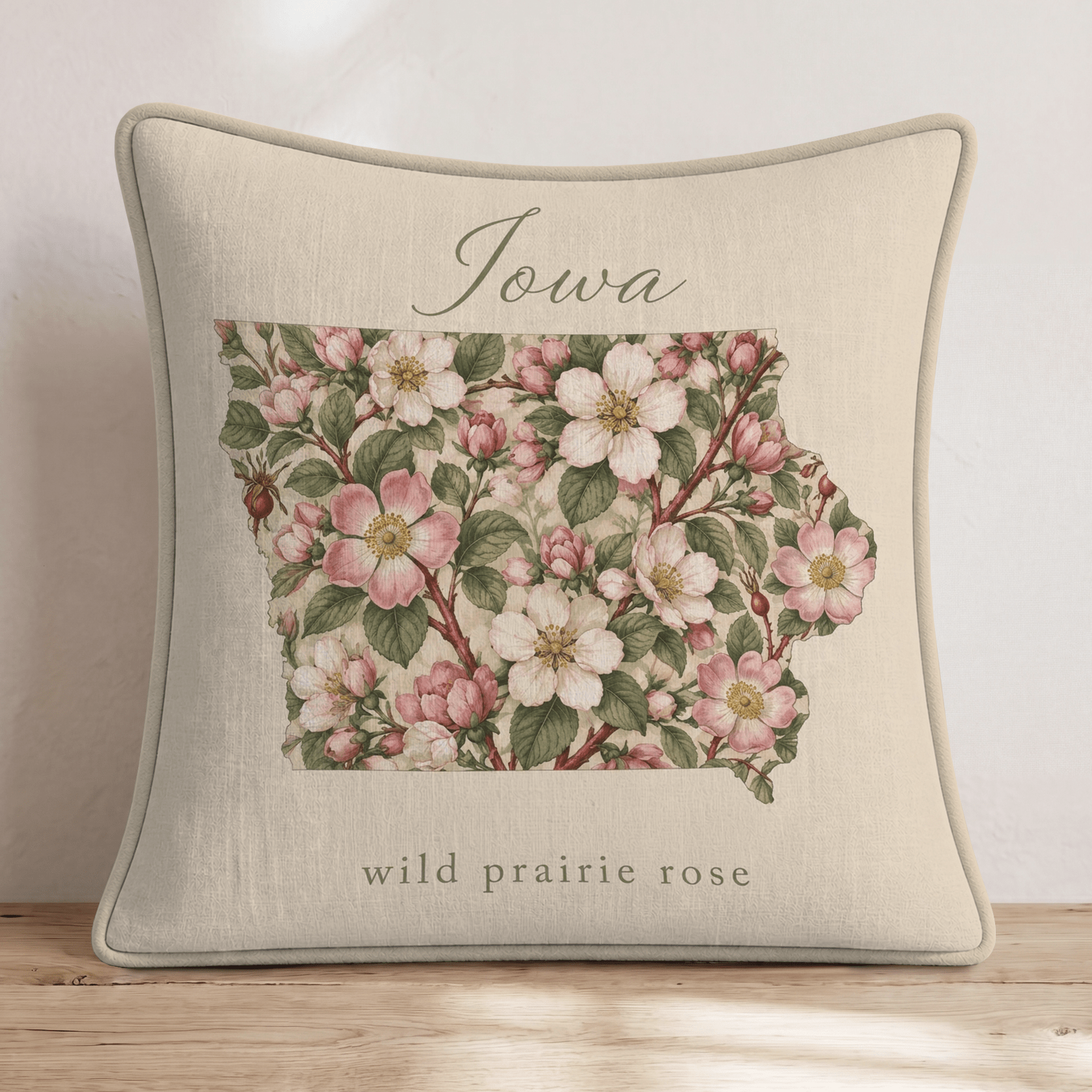 Iowa State Flower Throw Pillow - Hillcroft Home