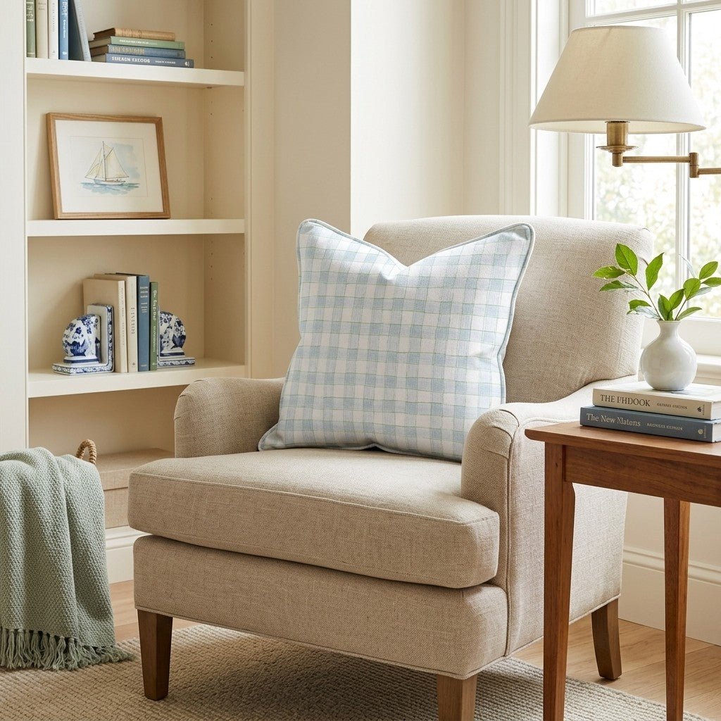 It's a Boy Gingham Throw Pillow - Hillcroft Home