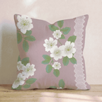 Ivory Blossom Lace Throw Pillow - Hillcroft Home