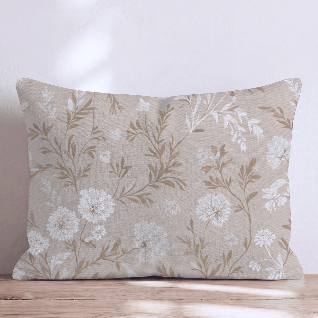 Ivory Botanical Throw Pillow - Hillcroft Home