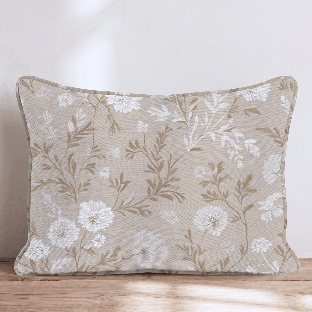 Ivory Botanical Throw Pillow - Hillcroft Home