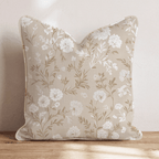 Ivory Botanical Throw Pillow - Hillcroft Home