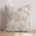 Ivory Botanical Throw Pillow - Hillcroft Home