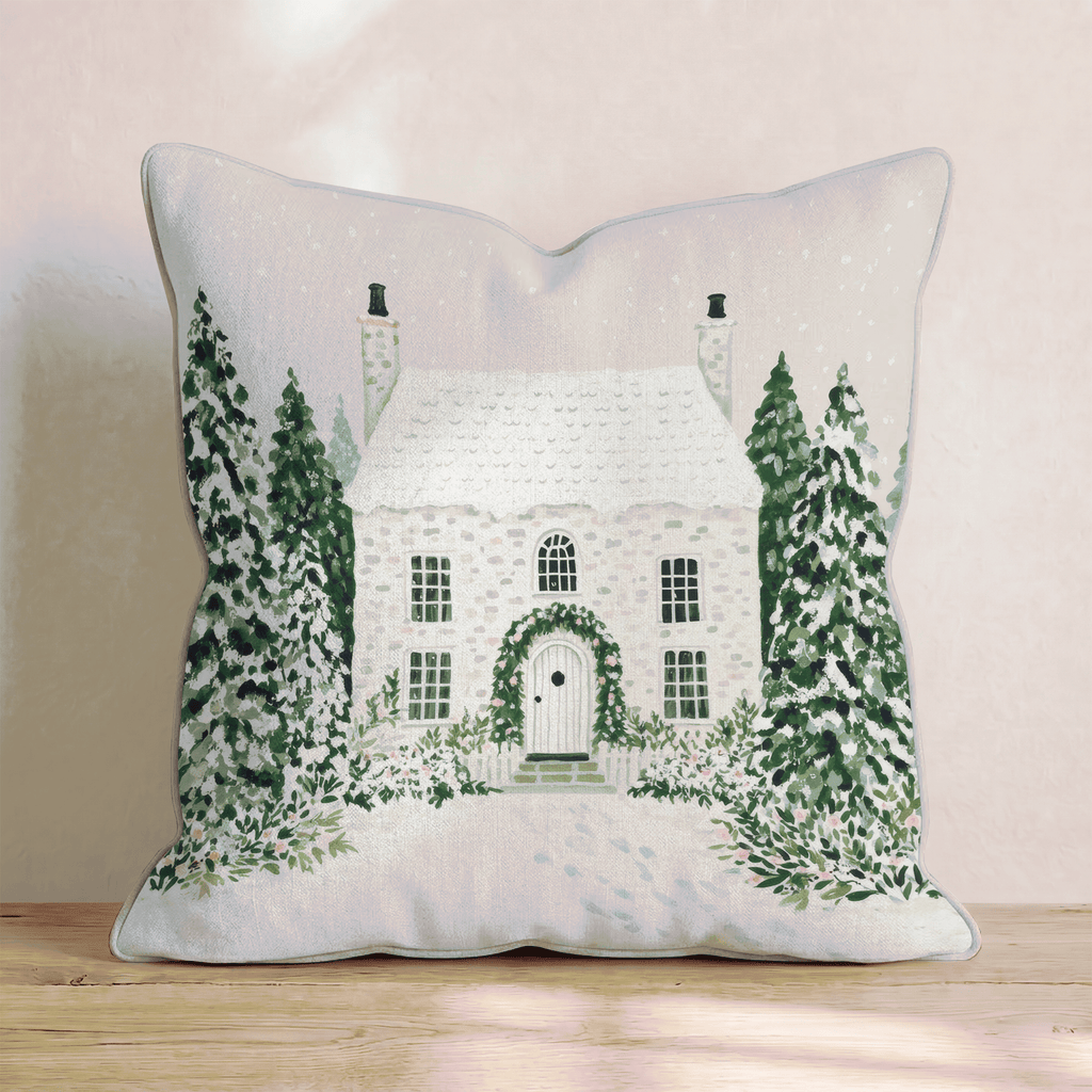 Ivory Stone Pine Cottage Throw Pillow - Hillcroft Home